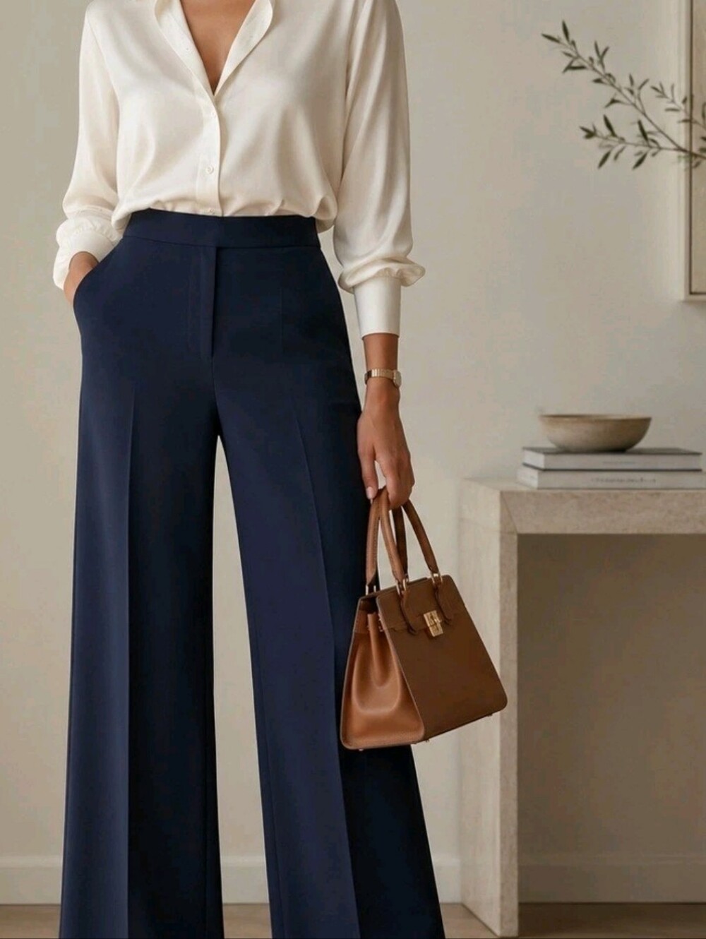Quince Stretch Crepe Classic Trousers Navy 10/ 30 Inch Inseam